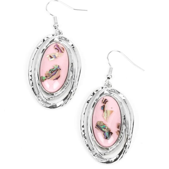 Paparazzi Jewelry Accessories - Ocean Floor Oracle - Pink Earrings - Vintage - Picture 4 of 4